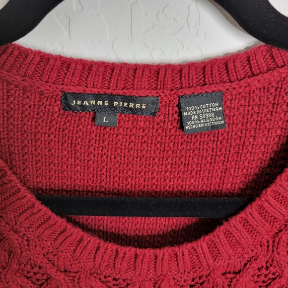 Jeanne Pierre Dark Red Cable Knit Sweater - Picture 3 of 4